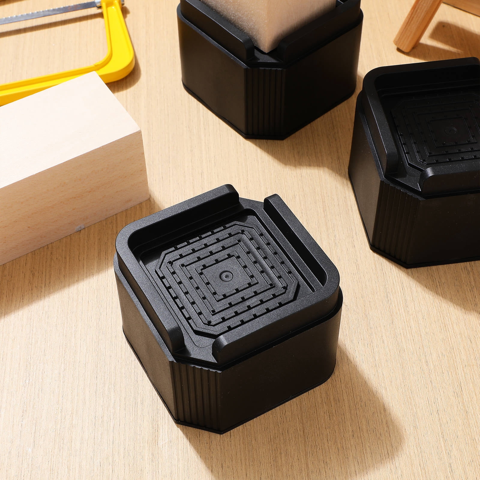 Fixture Table Riser YOSADIER Set of 4 Heavy Duty Black Adjustable Furniture Table Risers ...