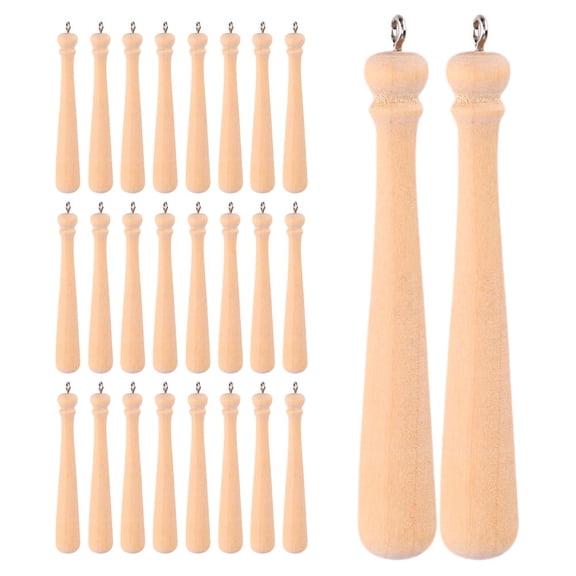 YOSADIER 50Pcs Mini Baseball Keychain Wooden Metal Elegant Design for Sports Enthusiasts Party Favors