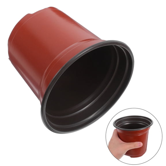 YOSADIER 50Pcs Plastic Basin Flower Pot in Dark Red for Gardening Table Window Sill Decoration