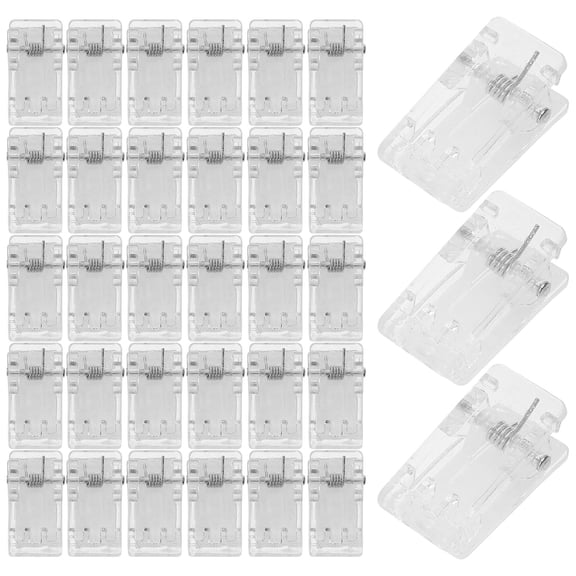 YOSADIER 50Pcs Clear Plastic Badge Clips Spring Design for Id Cards and Name Tags