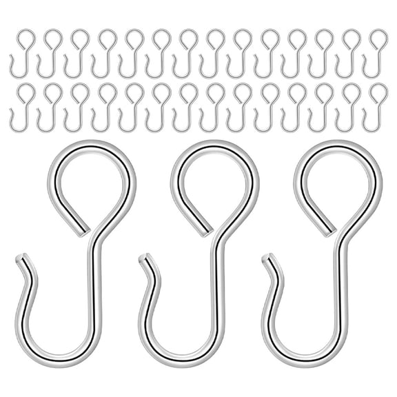 YOSADIER 50Pcs Car Backseat Headrest Hooks Plated Silver Metal Durable Compact Design Organizer