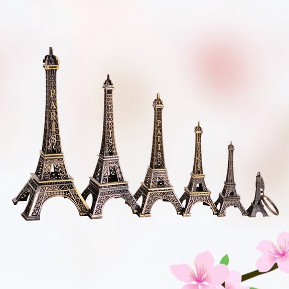 YOSADIER 5Pcs Eiffel Tower Model Metal Miniature for Paperweight and Home Decor