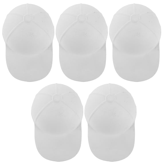 YOSADIER 5-Pack White Paper Baseball Caps, Lightweight Blank Hats for Custom Painting, Crafts, Decoration, and Projects