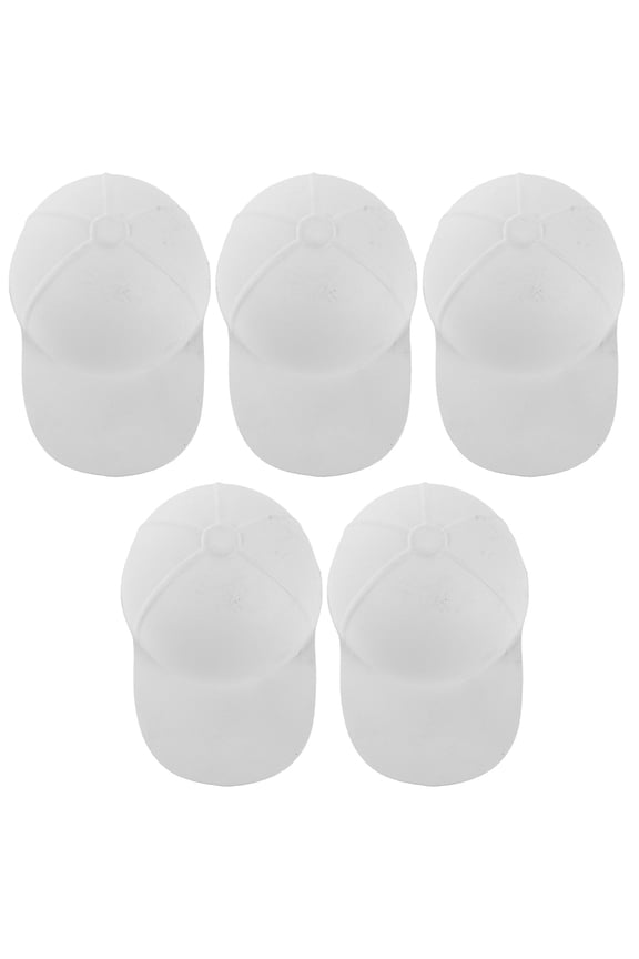 5-Pack White Paper Baseball Caps, Lightweight Blank Hats for Custom Painting, Crafts, Decoration, and Projects