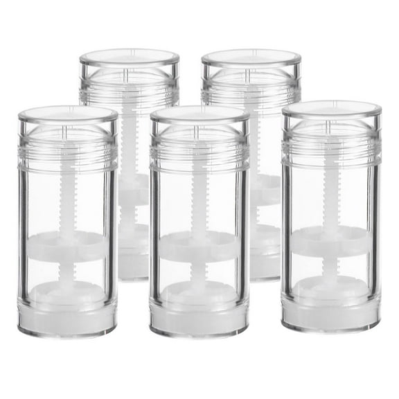 YOSADIER 5Pcs Premium PP Material Transparent Deodorant Bottles with Unique Rotating Bottom Design for Refill Use