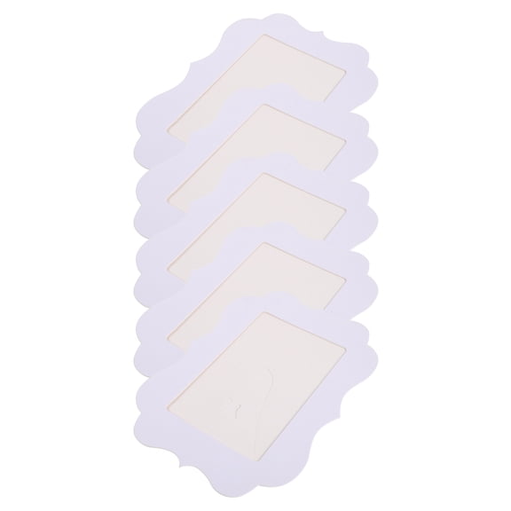 YOSADIER 5Pcs White Decorative Paper Frames for Festive Home Memory Display with Sturdy Stand