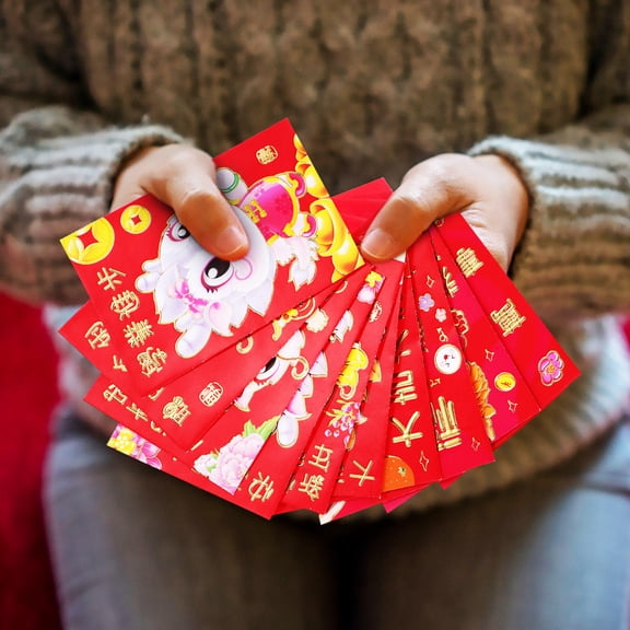 YOSADIER 60Pcs Traditional Chinese Red Envelopes with Dragon Design for Storage Use