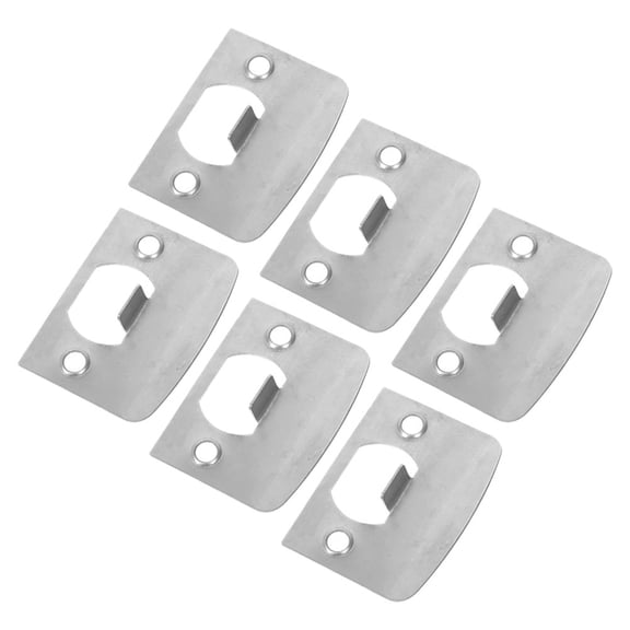 YOSADIER 6Pcs Adjustable Deadbolt Strike Plate Plated Silver Steel for Sliding Screen Storm Door