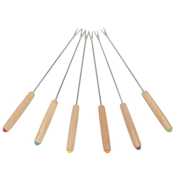 YOSADIER Kabob Skewer With Wood Handle Roasting Sticks 6Pcs