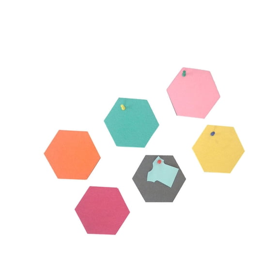 YOSADIER Hexagon Felt Bulletin Board Tiles Black Felt 6 Pcs for Home Bedroom Wall Decor