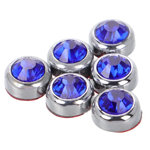 YOSADIER 6Pcs Blue Round Crystal Gems for Car Interior Bling and DIY Clothes and Shoes Decoration