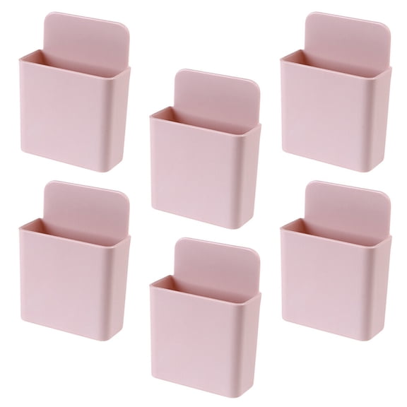 YOSADIER Modern Pink ABS Wall Adhesive Phone and Remote Stand, Strong Capacity, 6Pcs