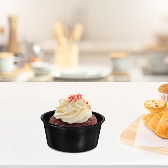 YOSADIER Multi-Function Small Cake Molds Black Carbon Steel for Home Baking 6Pcs