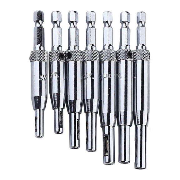 YOSADIER 7-Piece Woodworking Hinge Drill Bit Set with Plated and Efficient Auto Chip Removal Design