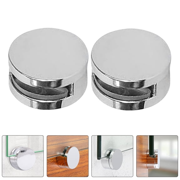 YOSADIER 8 Set Mirror Holder Fixing Clip Zinc Alloy Round Bright Finish for Home Decoration Use