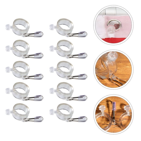 YOSADIER 8Pcs Practical Transparent Flag Pole Clips with Metal Clips for Fast Installation and Removal