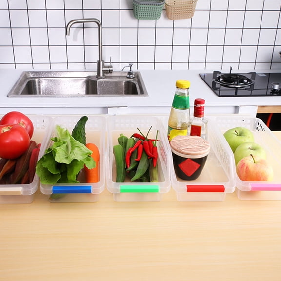 YOSADIER 8Pcs Freezer Organizer Bins in Assorted Colors with Flexible High End Plastic Material