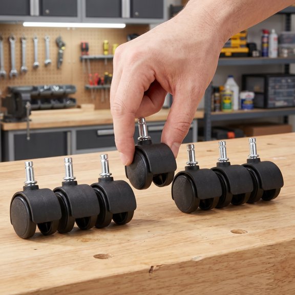 YOSADIER 8Pcs Quick Install Stem Mount Locking Casters for Waste Container Dollys with Smooth 360 Degree Rotation