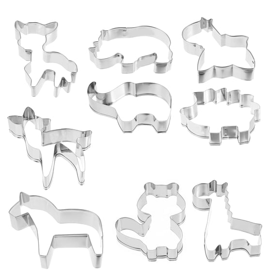 YOSADIER 9Pcs Lovely Baking Cutters Animal Theme Stainless Steel Baking Tool Set for Cooking Supplies