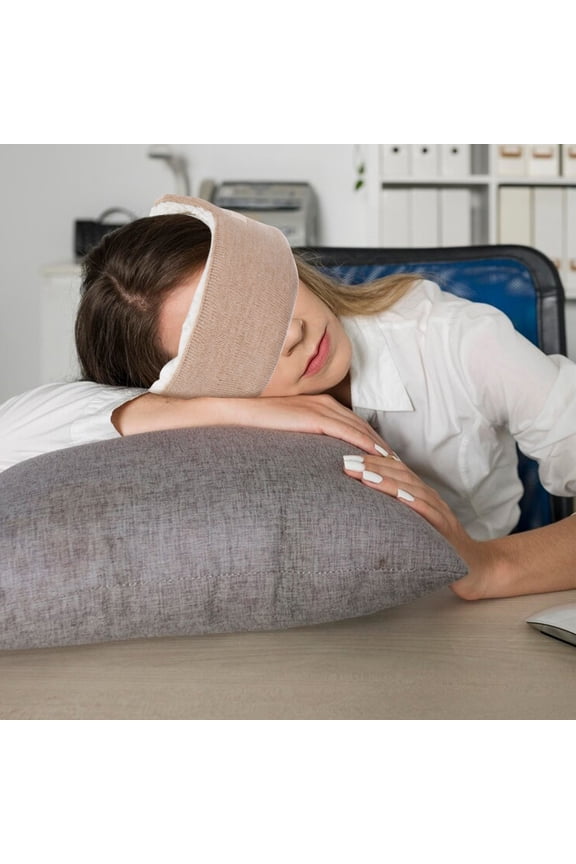 Adjustable Beige Winter Ear Muff with Soft Fleece Lining Noise Reduction Ear Protector for Sleep