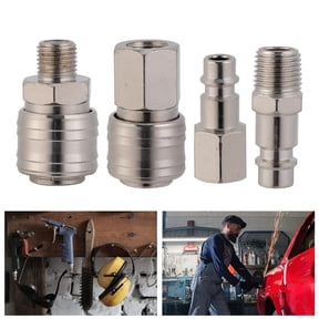 YOSADIER Pneumatic Tool Connector Quick Coupling Hardened Iron Circular German Style for Industrial Use 10Pack