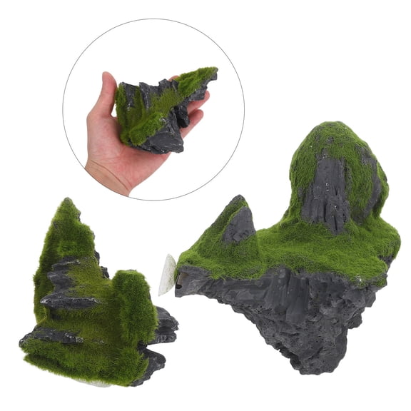 YOSADIER Aquarium Floating Island Ornament with Simulated Mountain Rocks and Fish Hideaway