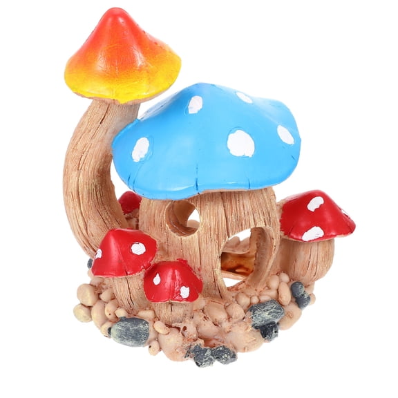 YOSADIER Fish Tank Resin Mushroom Cave Aquarium Decor Shelter for Small Fish