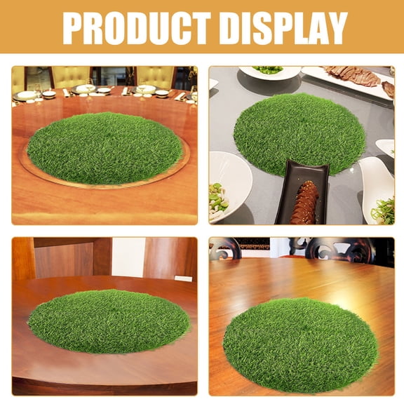 YOSADIER Artificial Grass Pad Round Synthetic Artificial Grass Mat Green 1Set For Parties
