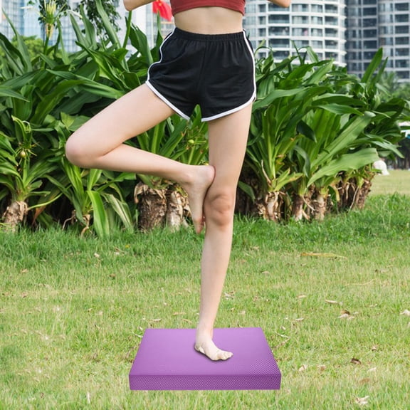 YOSADIER Tpe Balance Cushion Purple Non Slip Yoga Mat for Fitness Workouts