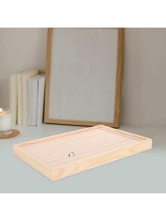 Beige Wooden Holder Stand, Minimalist Display Organizer for Home, Bedroom, Vanity,