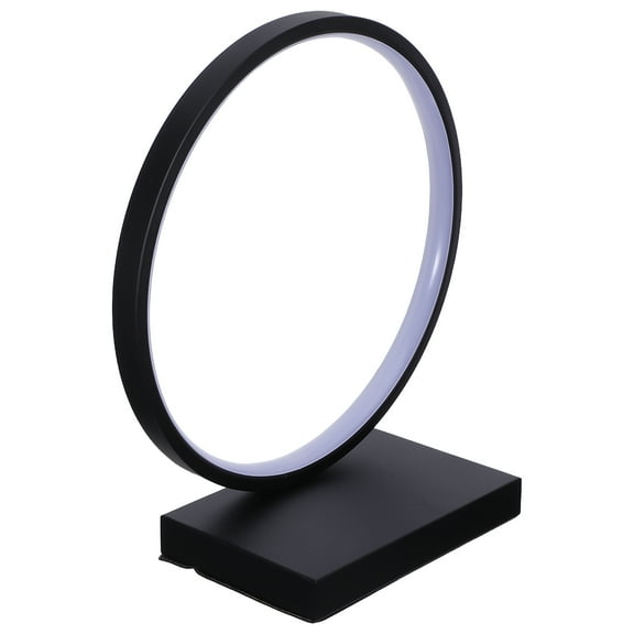 YOSADIER Modern Black Circle LED Light Artistic Desk Lamp for Relaxation and Ambiance