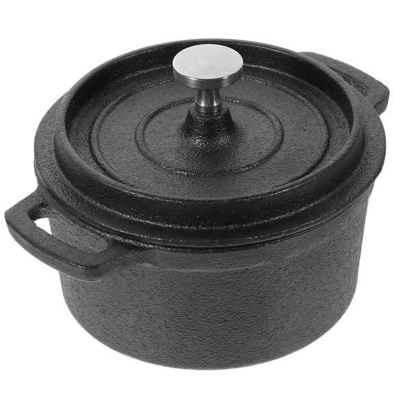 YOSADIER Black Metal Stockpot Dual Handle Cooking Pot for Steam and Boiling Water