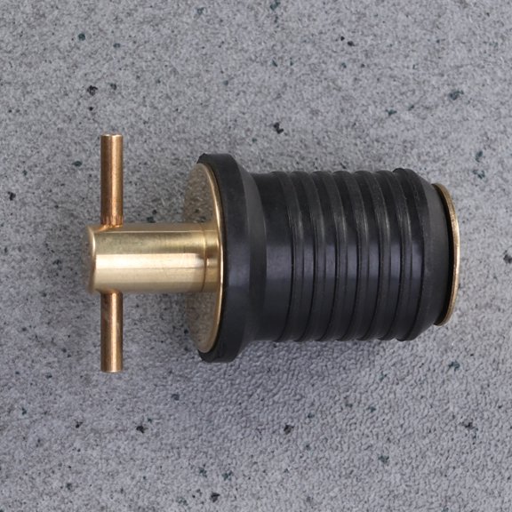 YOSADIER Boat Plug with Rugged Rubber and Brass Construction for Transom Mount Black