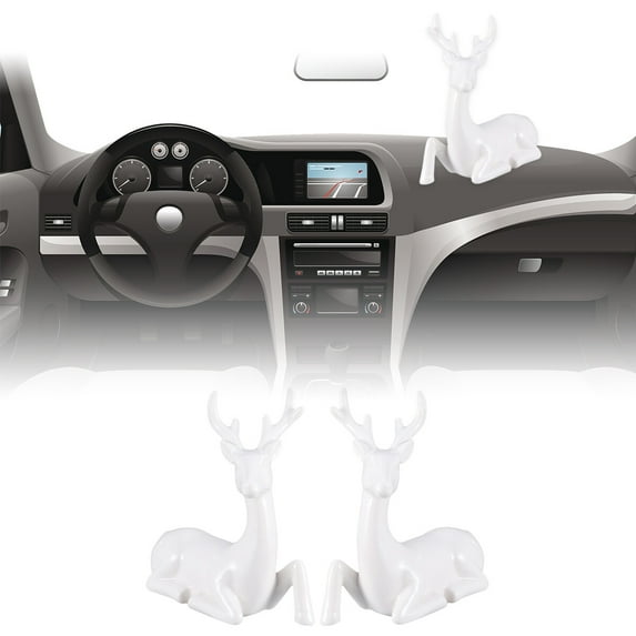 YOSADIER Ceramic Reindeer Figurines 1 Pair Suitable for Home and Car Interior Decoration