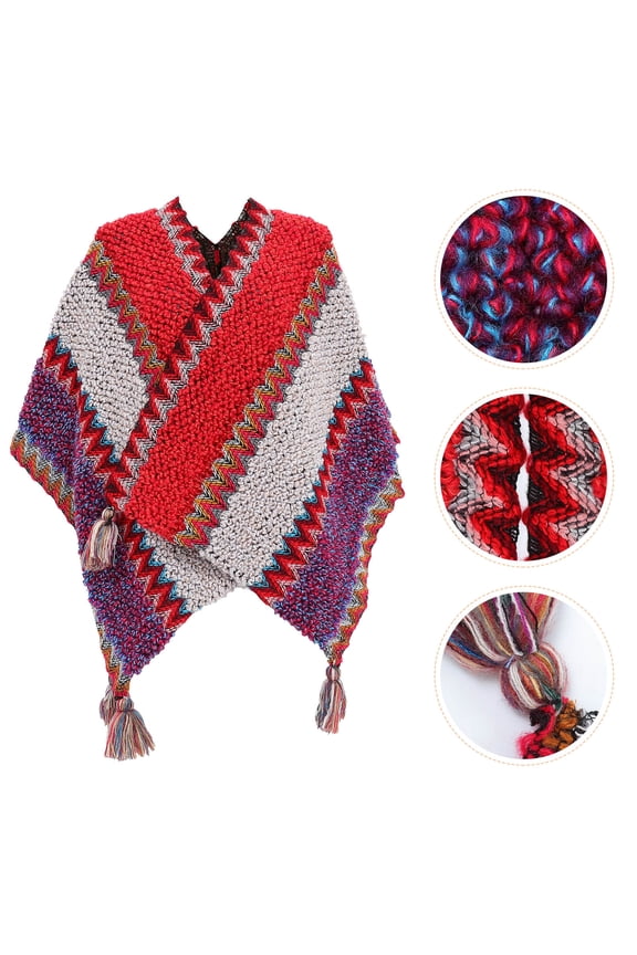 Cloak With Sleeves Women 1Set Multi Colored Artificial Wool Fashionable Design Casual Occasions