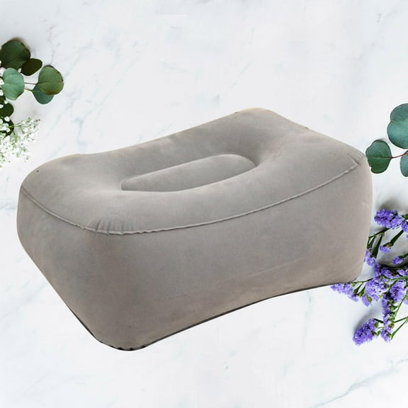 YOSADIER Comfortable Inflatable Foot Rest Pillow Grey for Travel Use on Plane Train Car and Home
