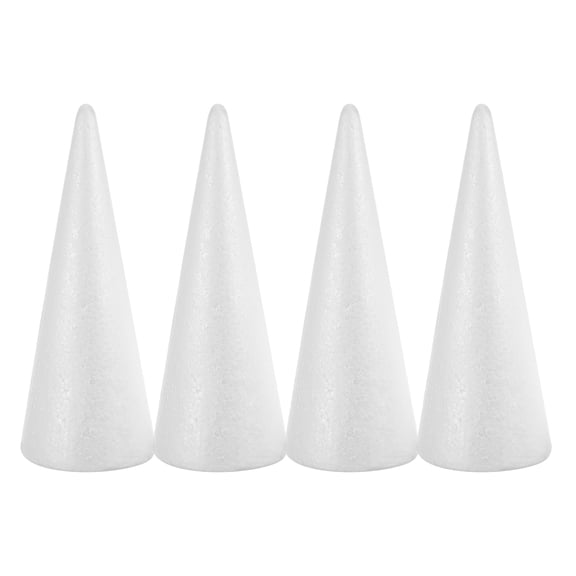 YOSADIER Cone Foam Craft White 4pcs Shape Christmas Tree for DIY Decor