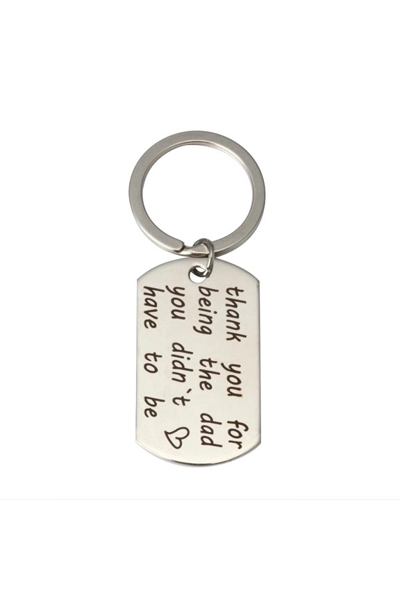 Dad Keychain with Pendant and Letters Design Stainless Steel Gift for Father's Day