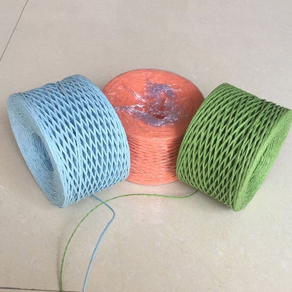 YOSADIER Dark Green Raffia Paper Rope Biodegradable Paper Twine for DIY Craft Projects Wrapping and Decoration