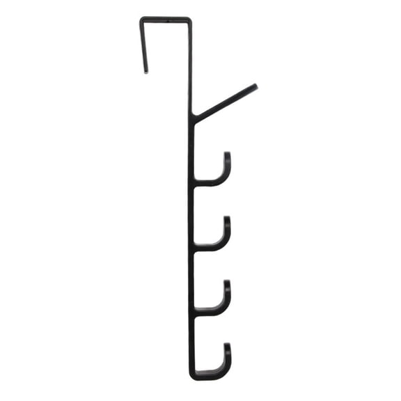 YOSADIER Door Back Hanging Rack with Five Black ABS Resin Hooks for Towel Storage and Clothes Organization