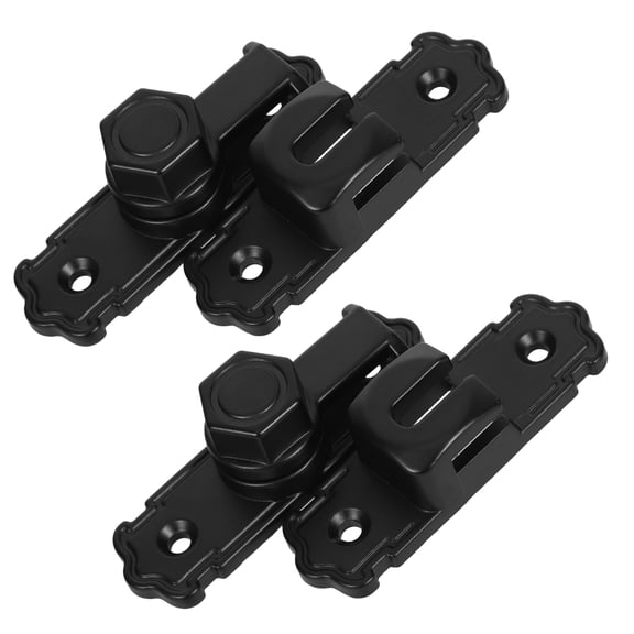 YOSADIER Door Security Latch for Wooden and Metal Doors, Black Aluminum Alloy, 2 Pieces, Noise Reduction, Easy Installation
