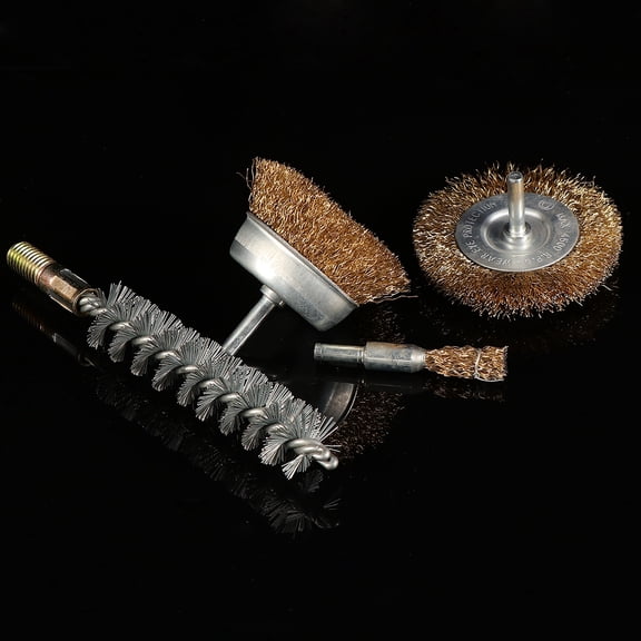 YOSADIER 4Pcs Rotary Wire Brush Set with Assorted Colors for Grinding and Rust Removal