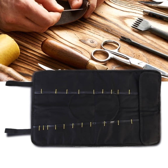 YOSADIER 22 Pocket Rolling Tool Bag with Strap Closure for Portable Tool Organization