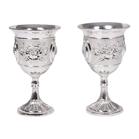 YOSADIER Plated Silver Alloy Wine Goblet with Smooth Rounded Shape for Drinking