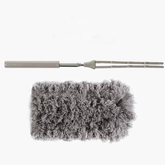 YOSADIER Grey Microfiber Duster Tool with Flexible Extendable Handle for Dusting Large Surfaces