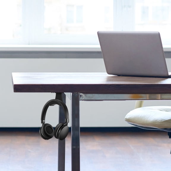 YOSADIER Black Wall Mounted Headphone Holder Stick Headset Hook for Desk Storage Space Saving and Easy Access