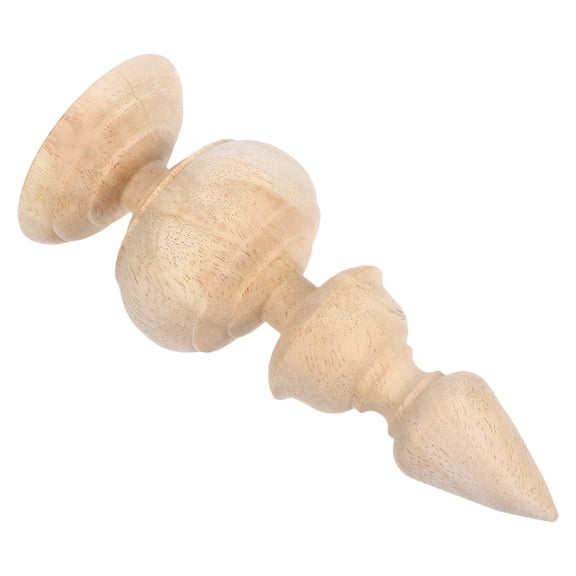 YOSADIER Khaki Wood Finial for Fence, Bedpost, Staircase Decor - Unfinished Decorative Post Cap