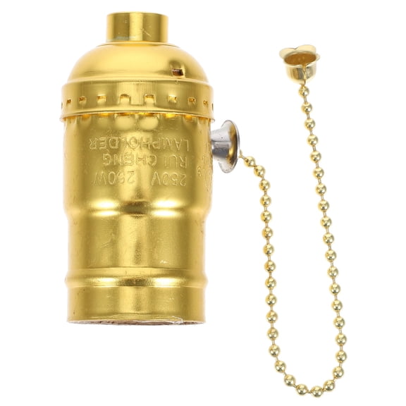 YOSADIER Golden Vintage Lamp Socket with Pull Chain for Easy Lighting Control and Quick Installation