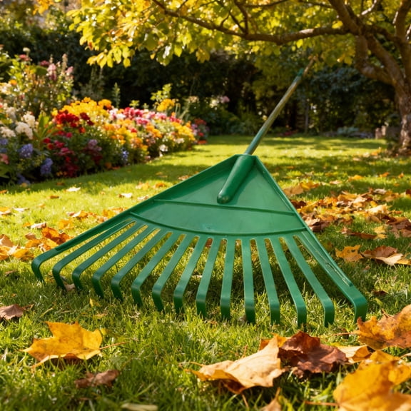 YOSADIER Lightweight Green Garden Leaf Rake Hand Tool for Easy and Efficient Outdoor Gardening Cleanup
