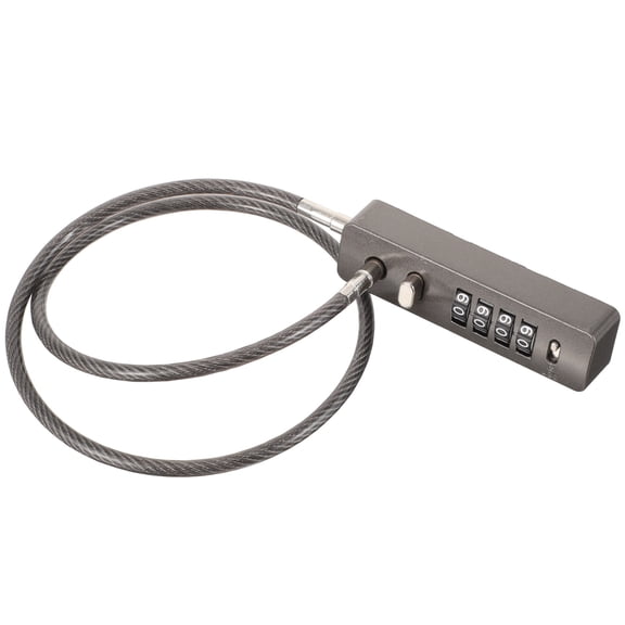 YOSADIER Grey Cable Lock with Combination 4 Digit Code Heavy Duty Anti Theft for Luggage and Equipment